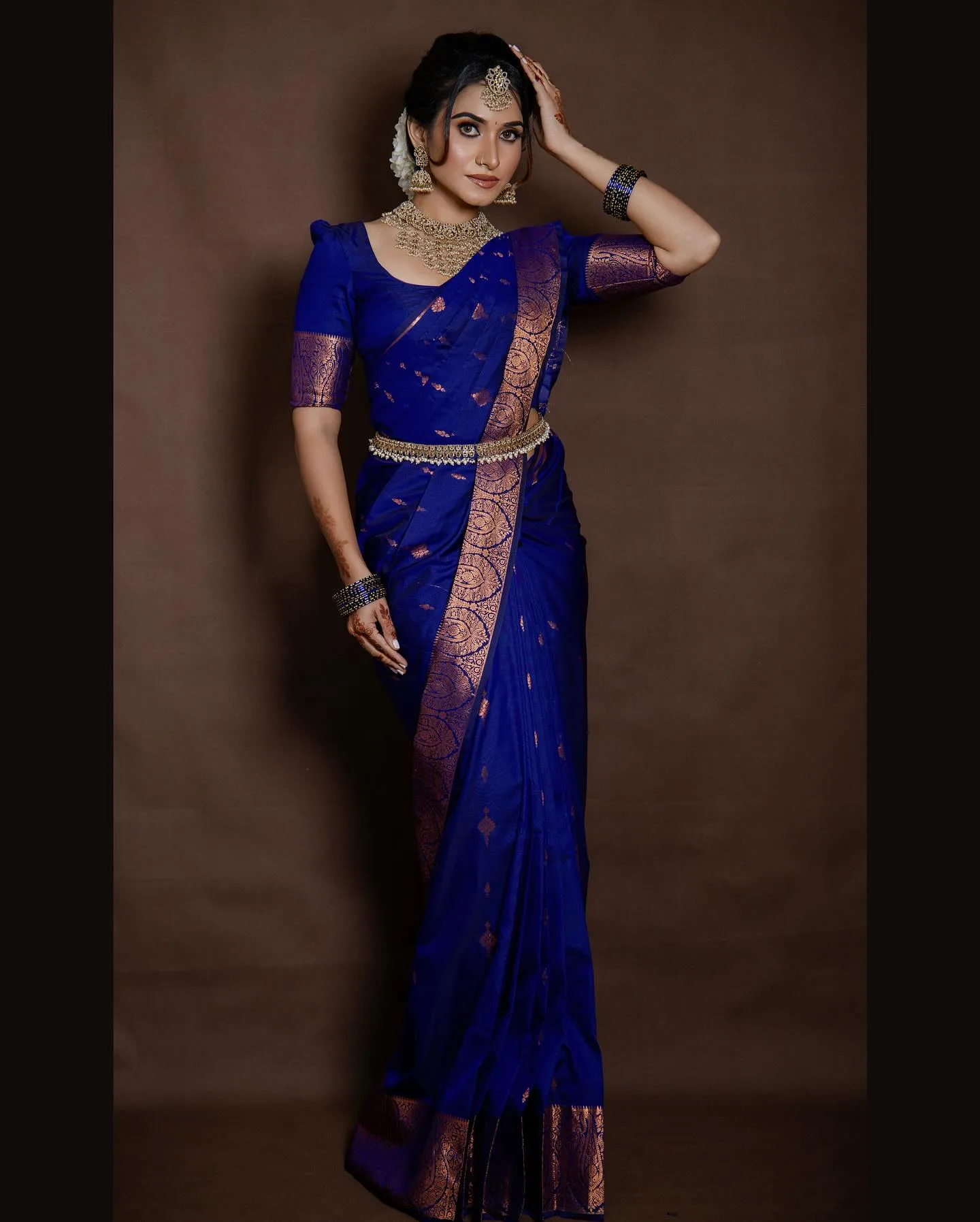 Blue saree portrait