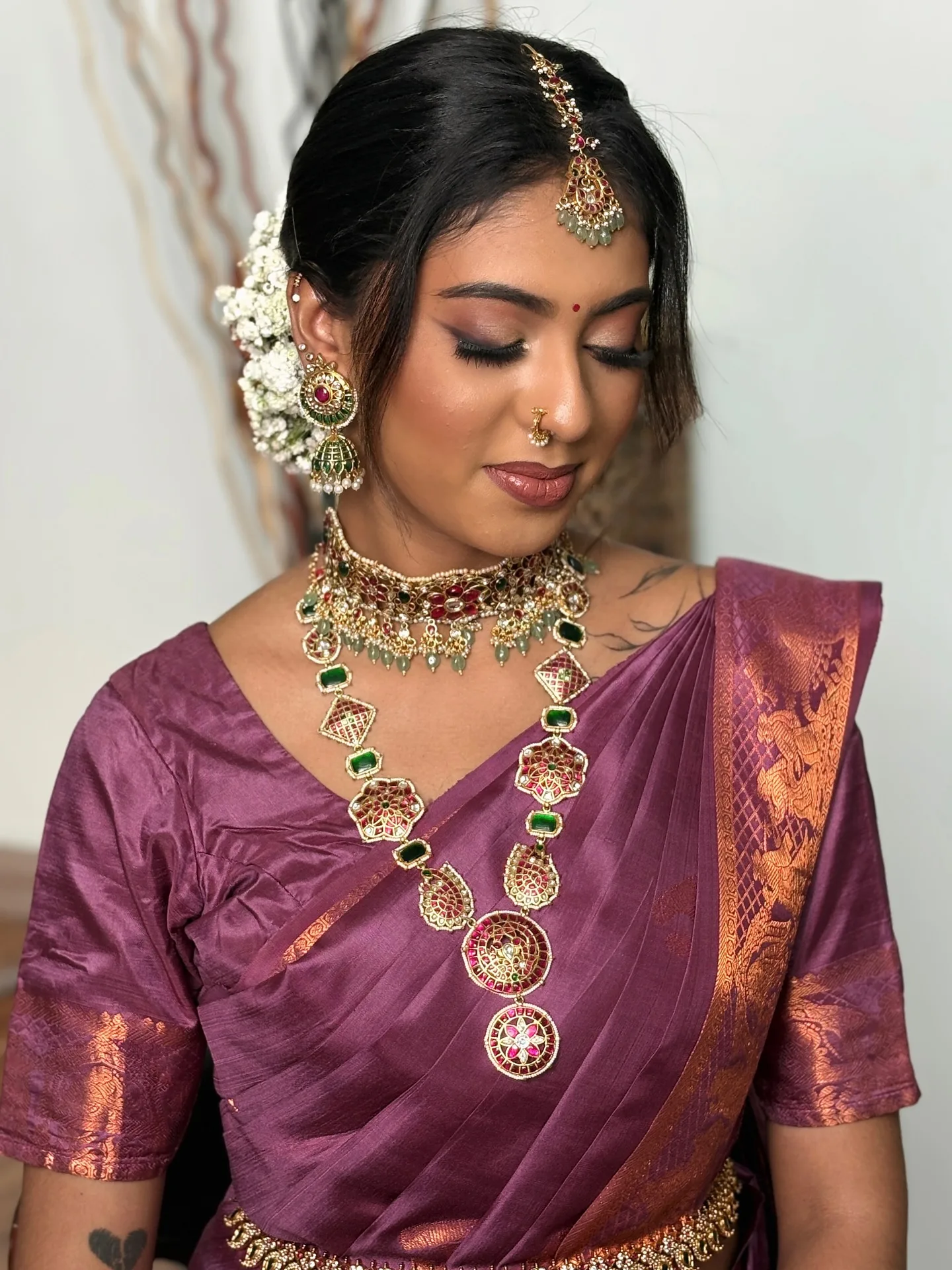Purple saree bridal