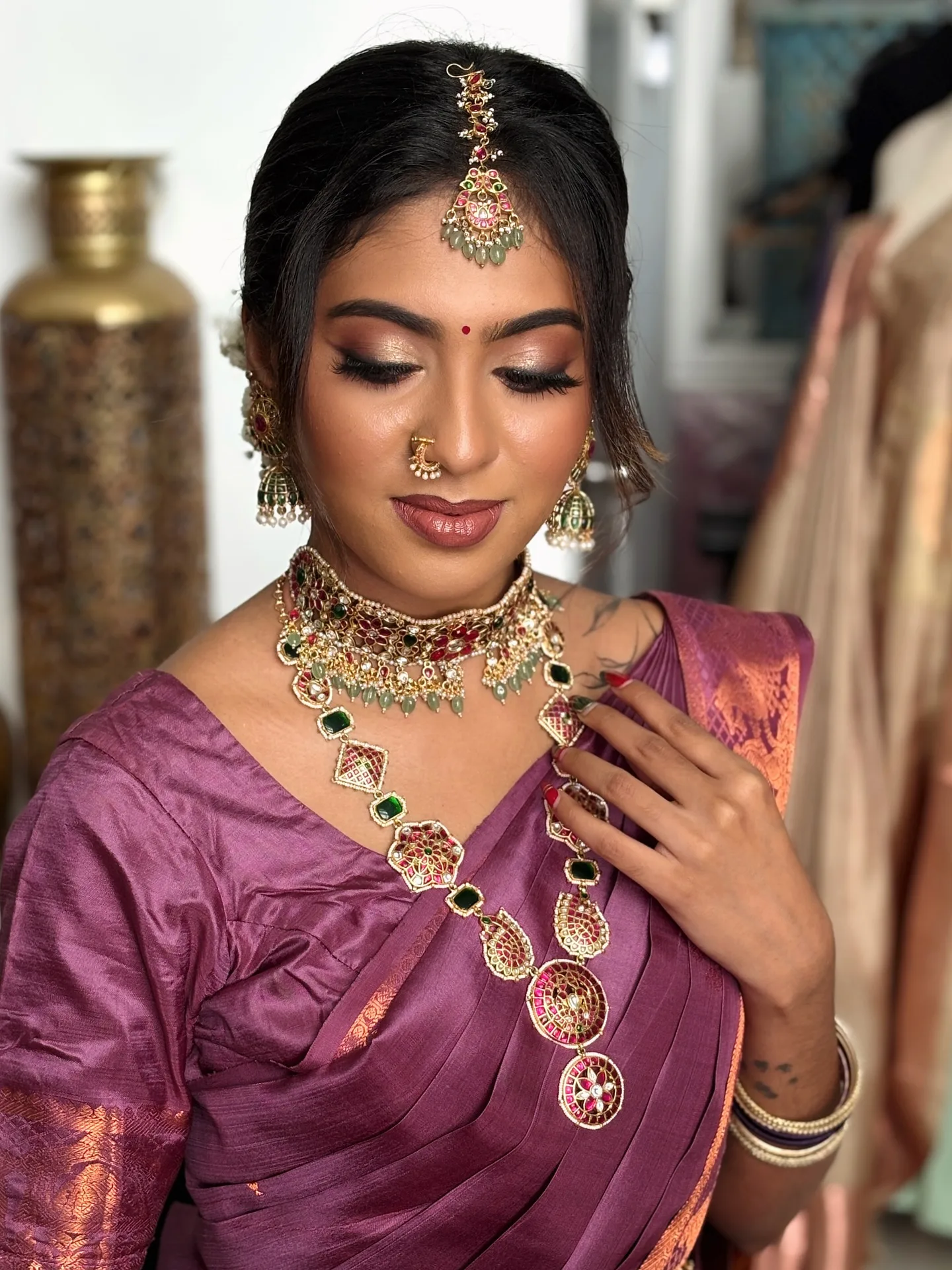 Purple saree elegance