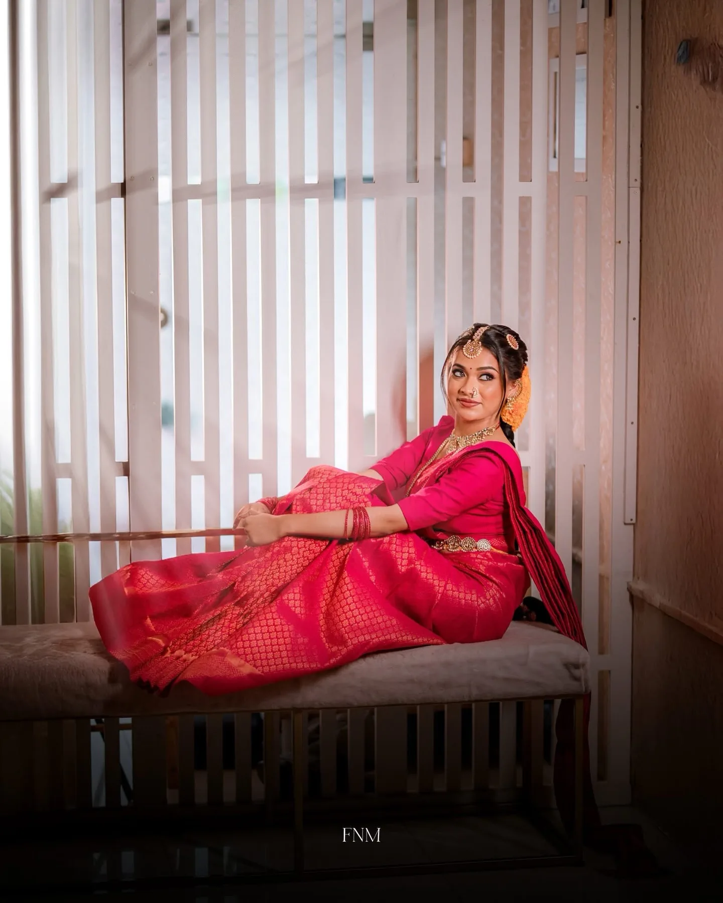 Red editorial bridal