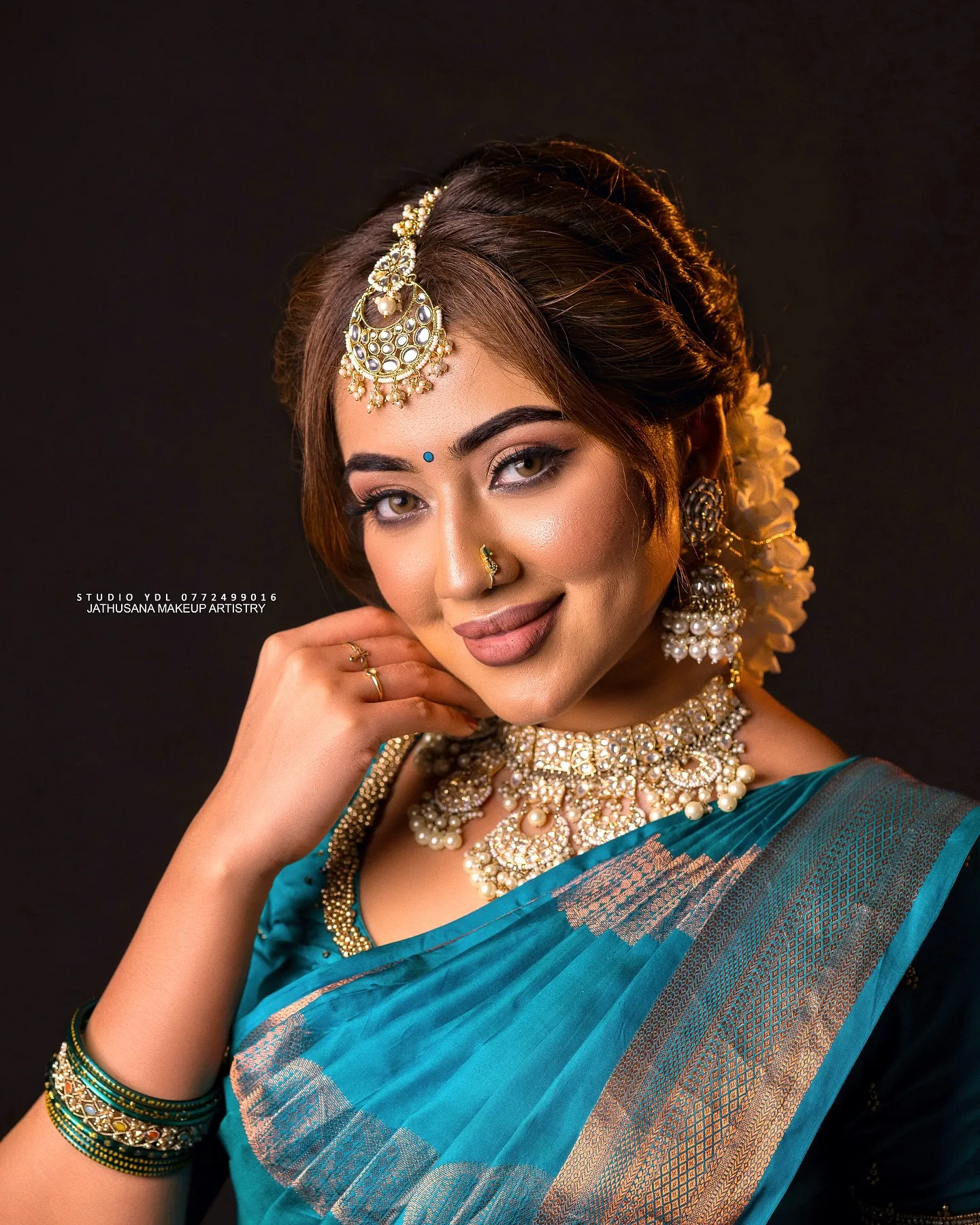 Teal dramatic bridal