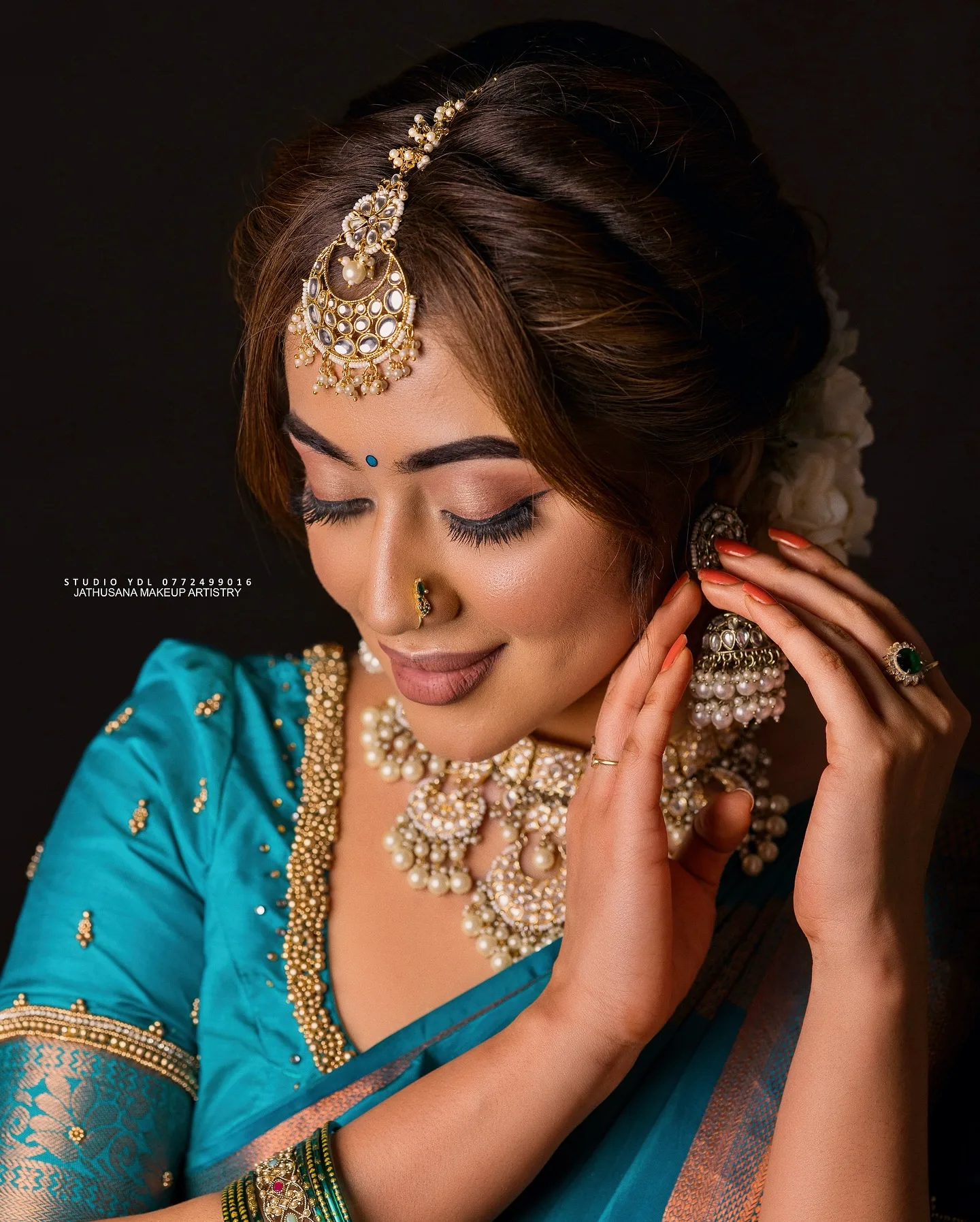 Teal dark bridal